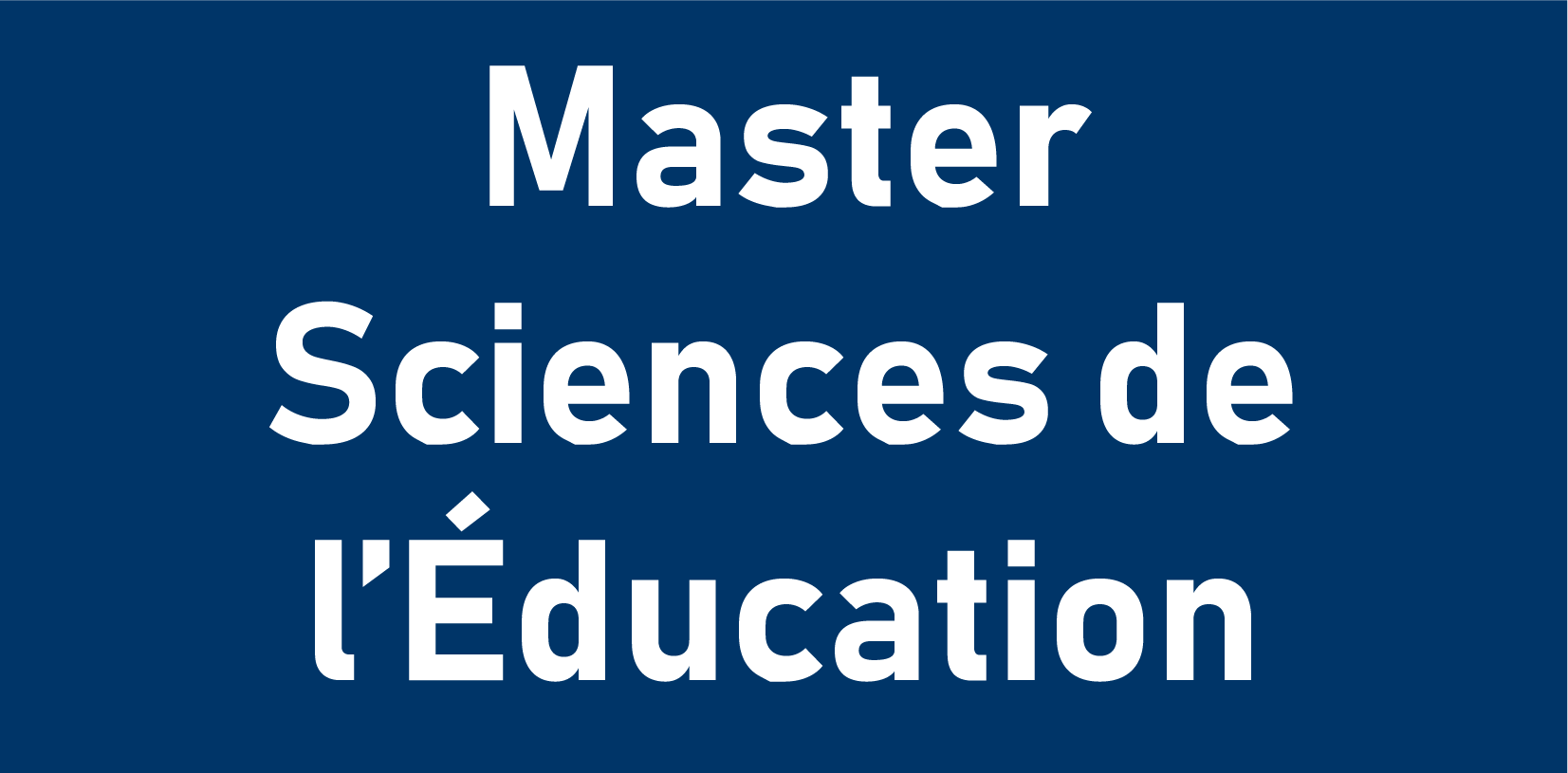Master Sciences de l'Éducation